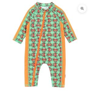 Kids One Piece Swimsuit with Crab Design